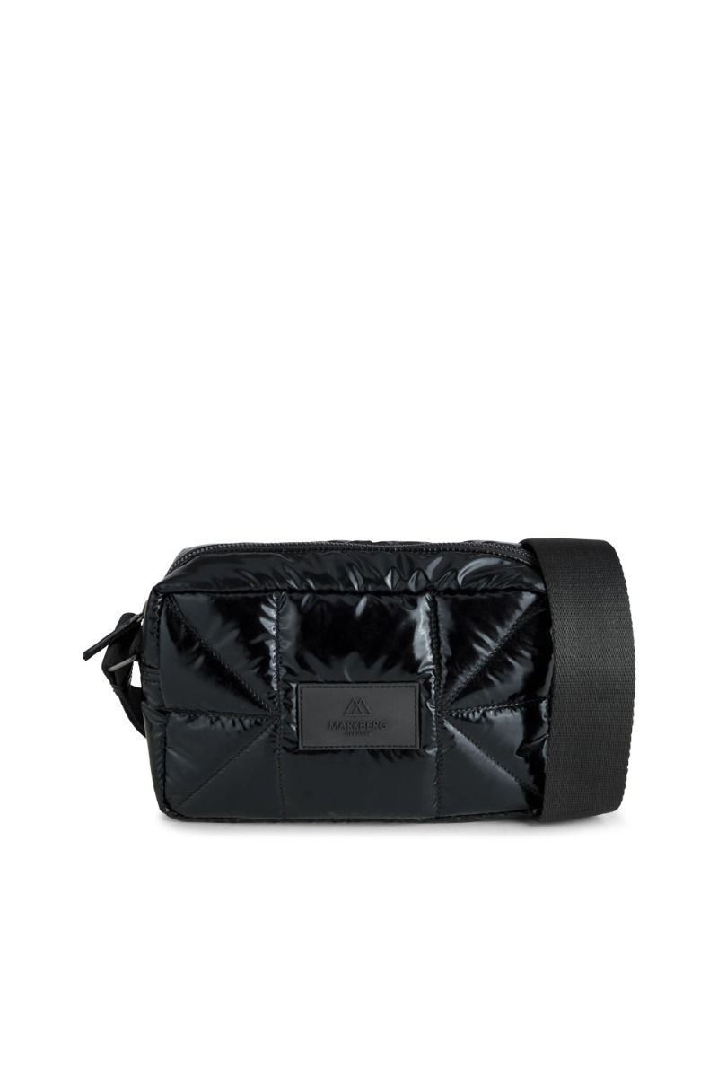 Markberg - Taske - Vela Crossbody Bag Shiny Puf - Shiny Black w/Black