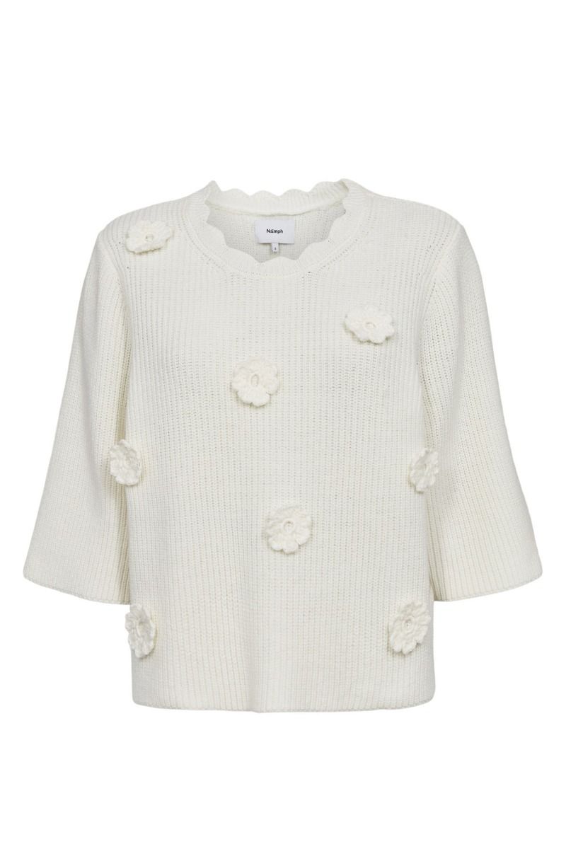 Nümph - Strik - Marsie SS Pullover - Cloud Dancer