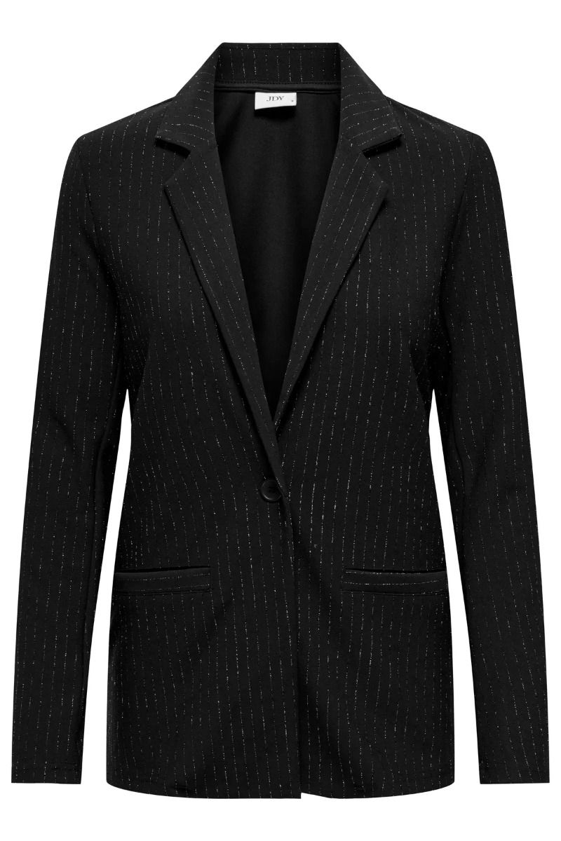 JDY - Blazer - Mary L/S Lurex Blazer - Black Silver Pinstripe