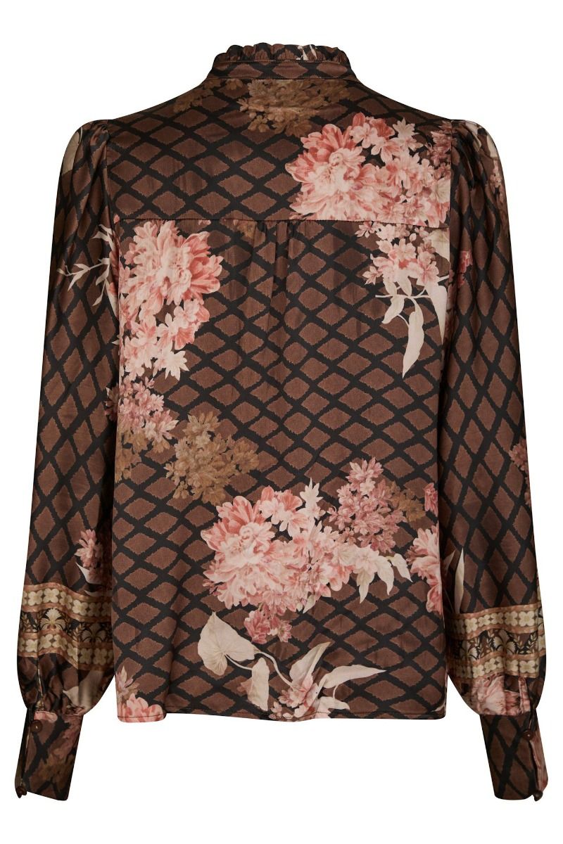 Neo Noir - Skjorte - Massima Botanical Border Blouse - Black