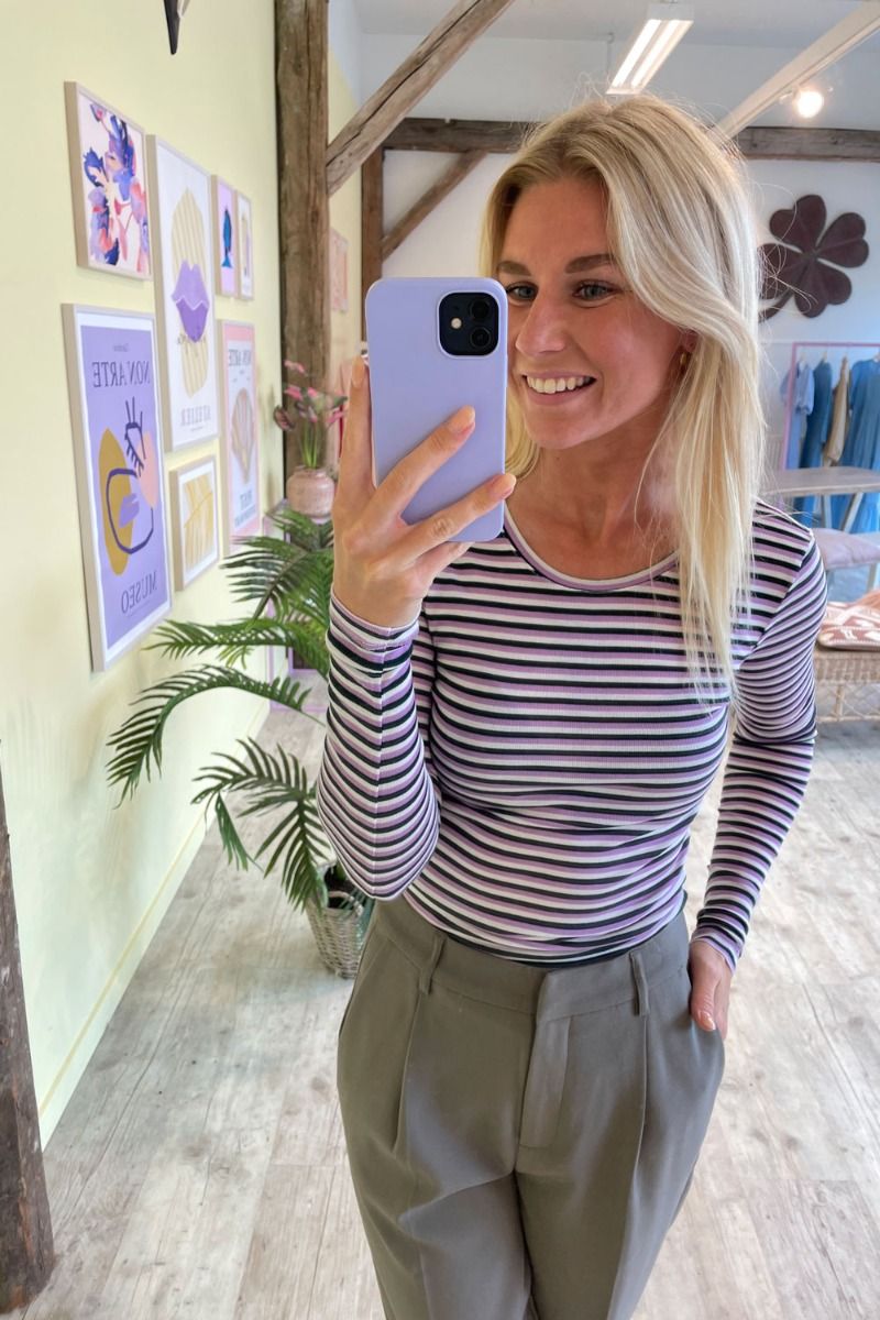 MbyM - Bluse - Lilita - Pine Sugar Orchid Stripe J95