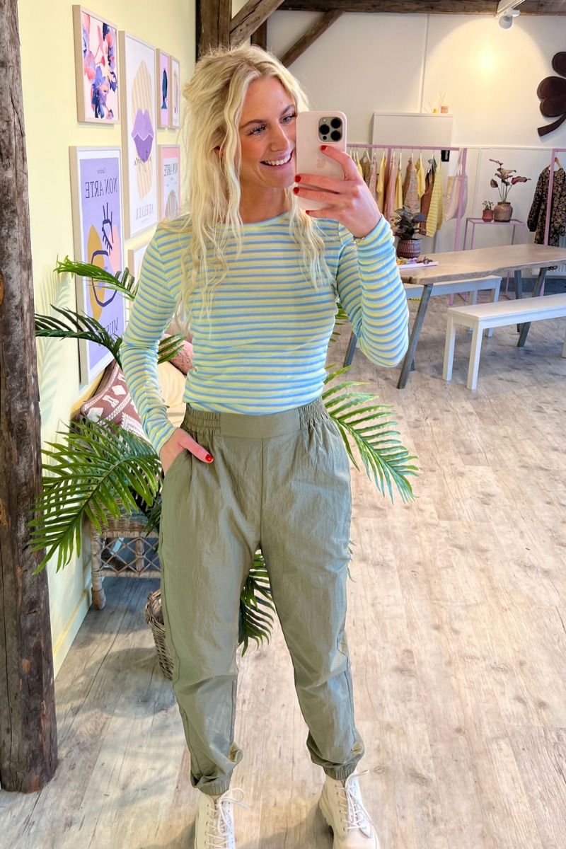 MbyM - Bluse - M-Lilita - Turquoise Yellow Stripe