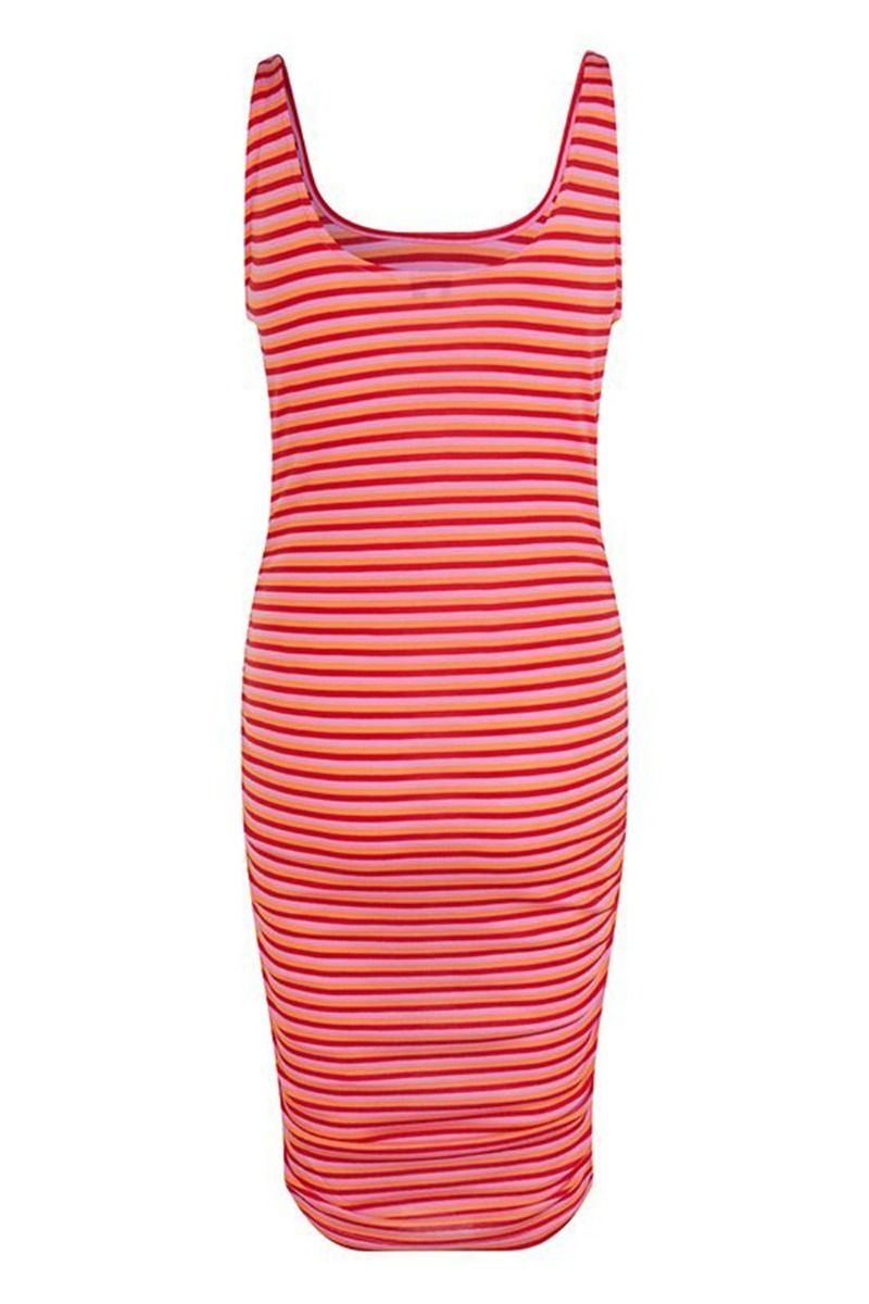 MbyM - Kjole - Dovile-M - Red Nectarine/Pink Stripe