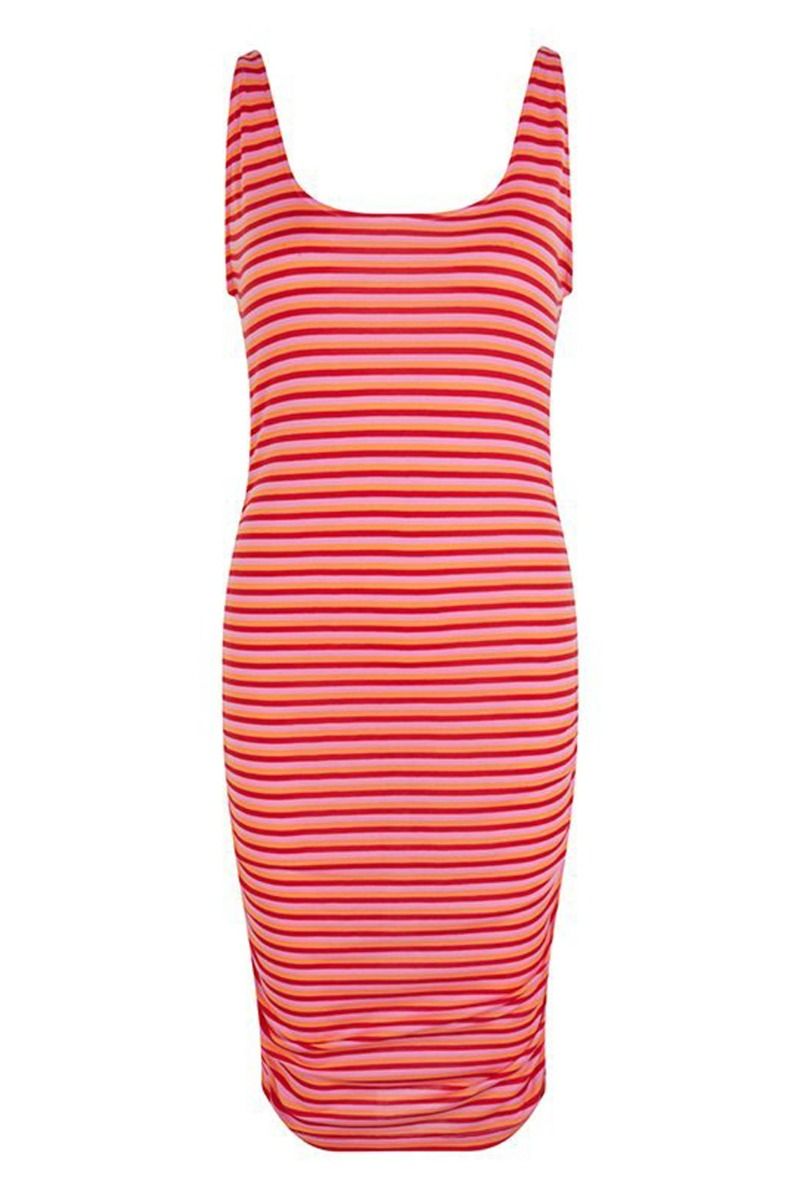 MbyM - Kjole - Dovile-M - Red Nectarine/Pink Stripe