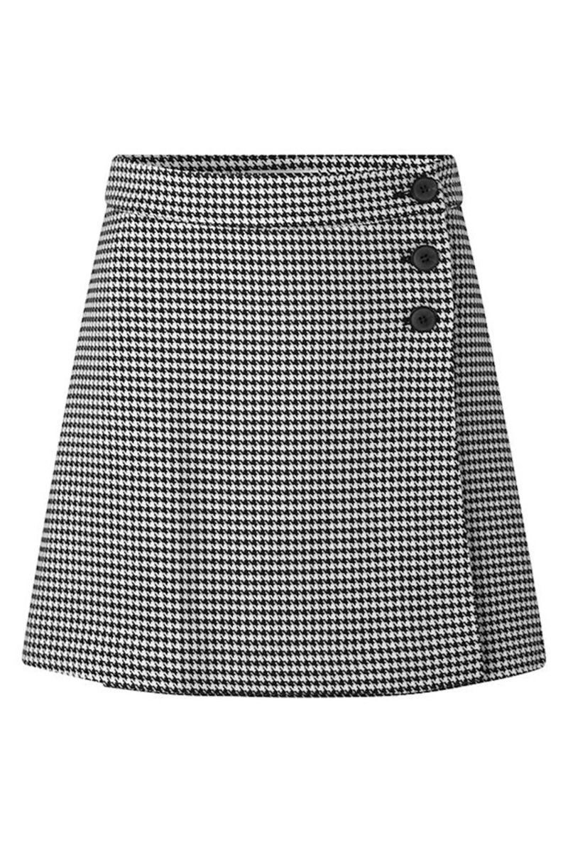 MbyM - Nederdel - Marlie - Black White Houndstooth