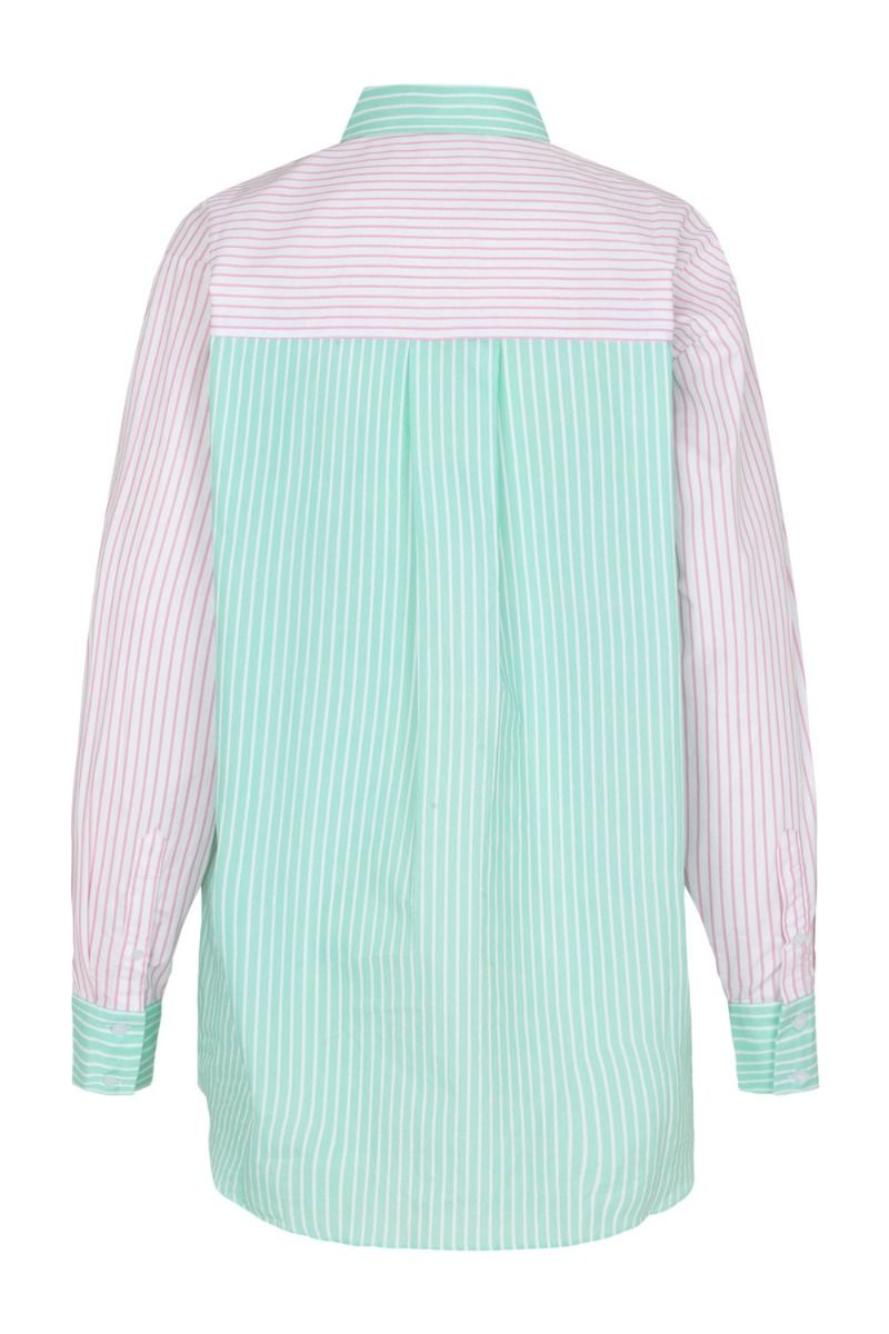 MbyM - Skjorte - Brisa Begonia - Green Mix Stripe