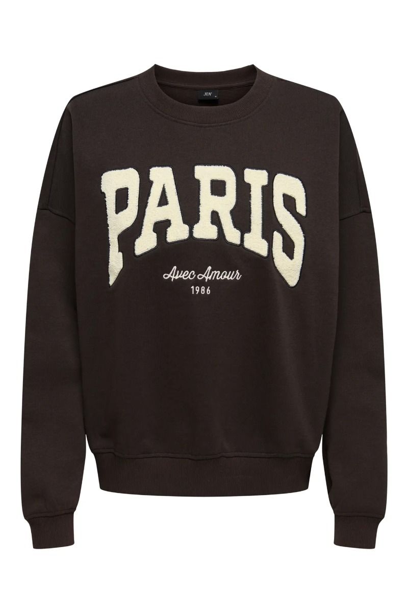 JDY - Sweatshirt - Mesa Life L/S O-NK EMB Sweat - Ganache Paris/Emb