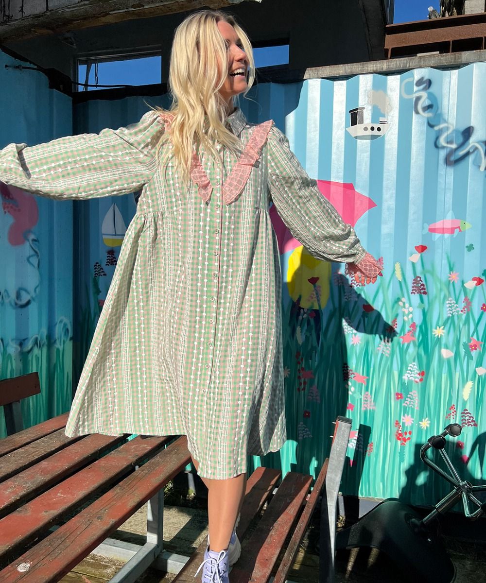Hunkøn - Kjole - Talila Shirtdress - Green Checked
