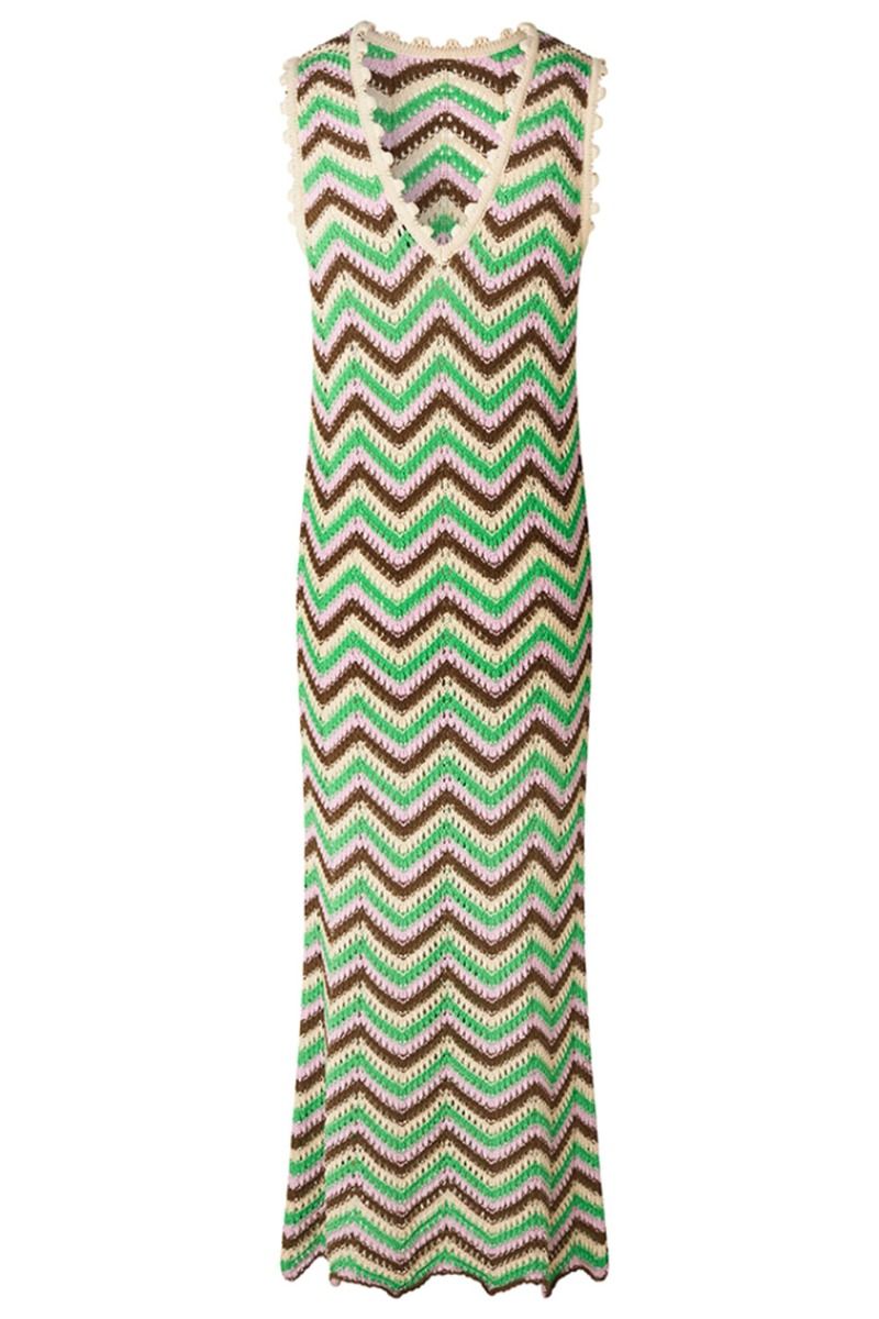 Modström - Kjole - CaryMD Dress - Green Sorbet Stripe