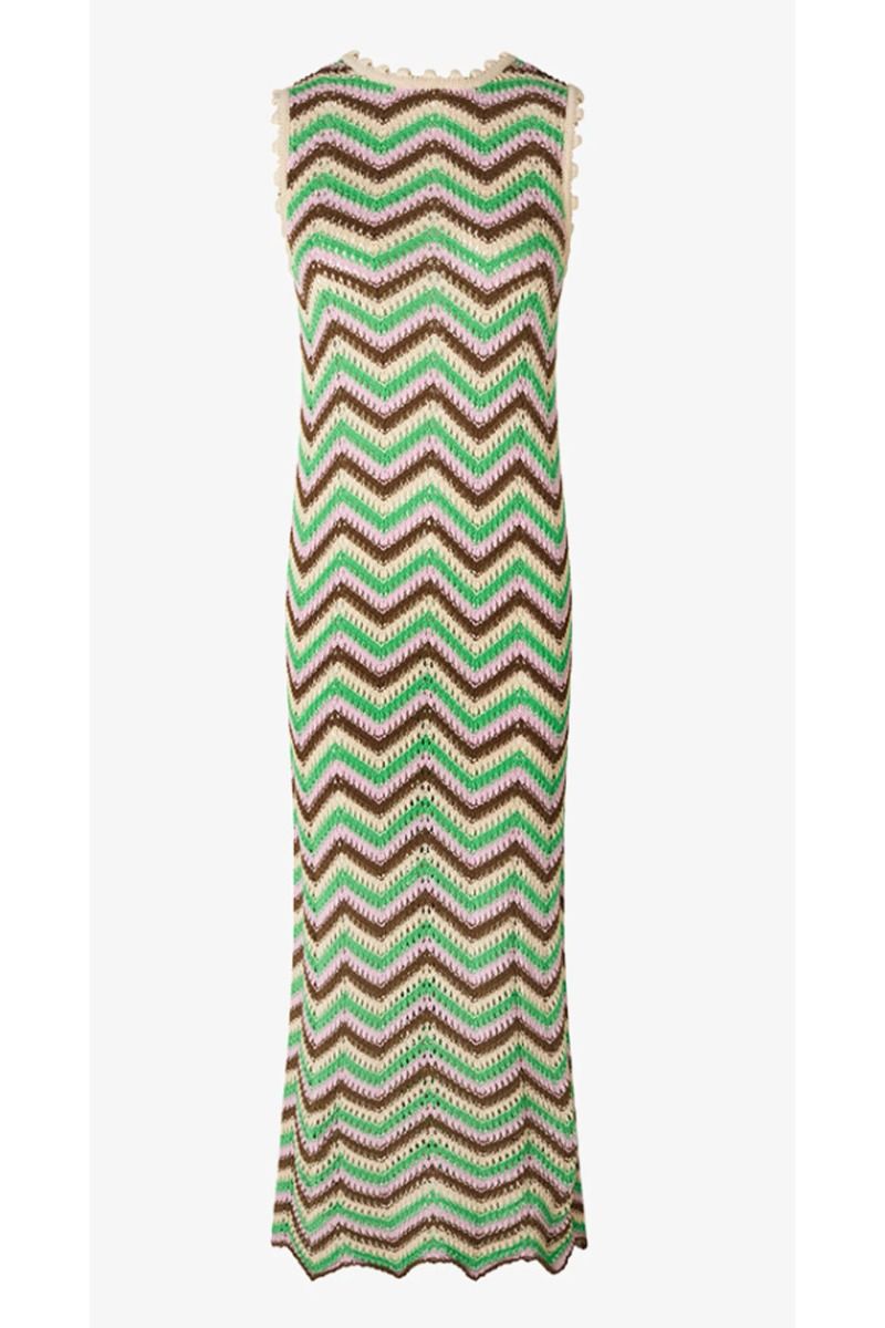 Modström - Kjole - CaryMD Dress - Green Sorbet Stripe