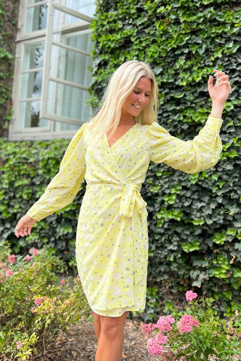 Modström - Kjole - CupidMD Print - Aqua Yellow Flower