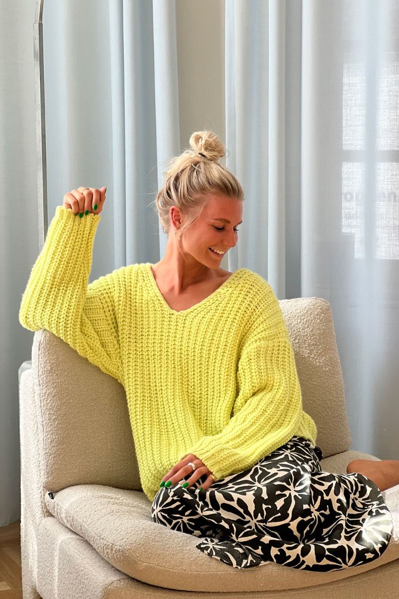 Modström - Strik - Felipe v-neck - Limonade