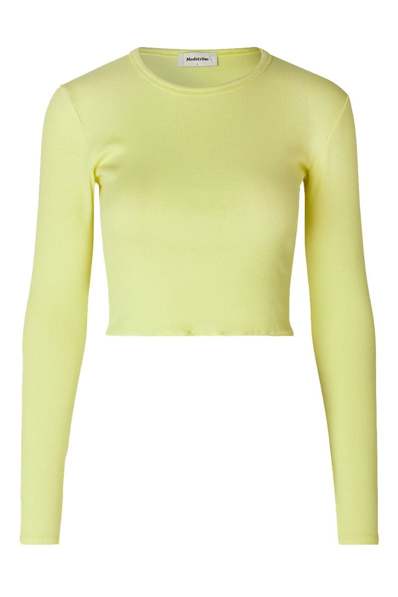 Modström - Bluse - IgorMD LS Crop Top - Yellow Pear