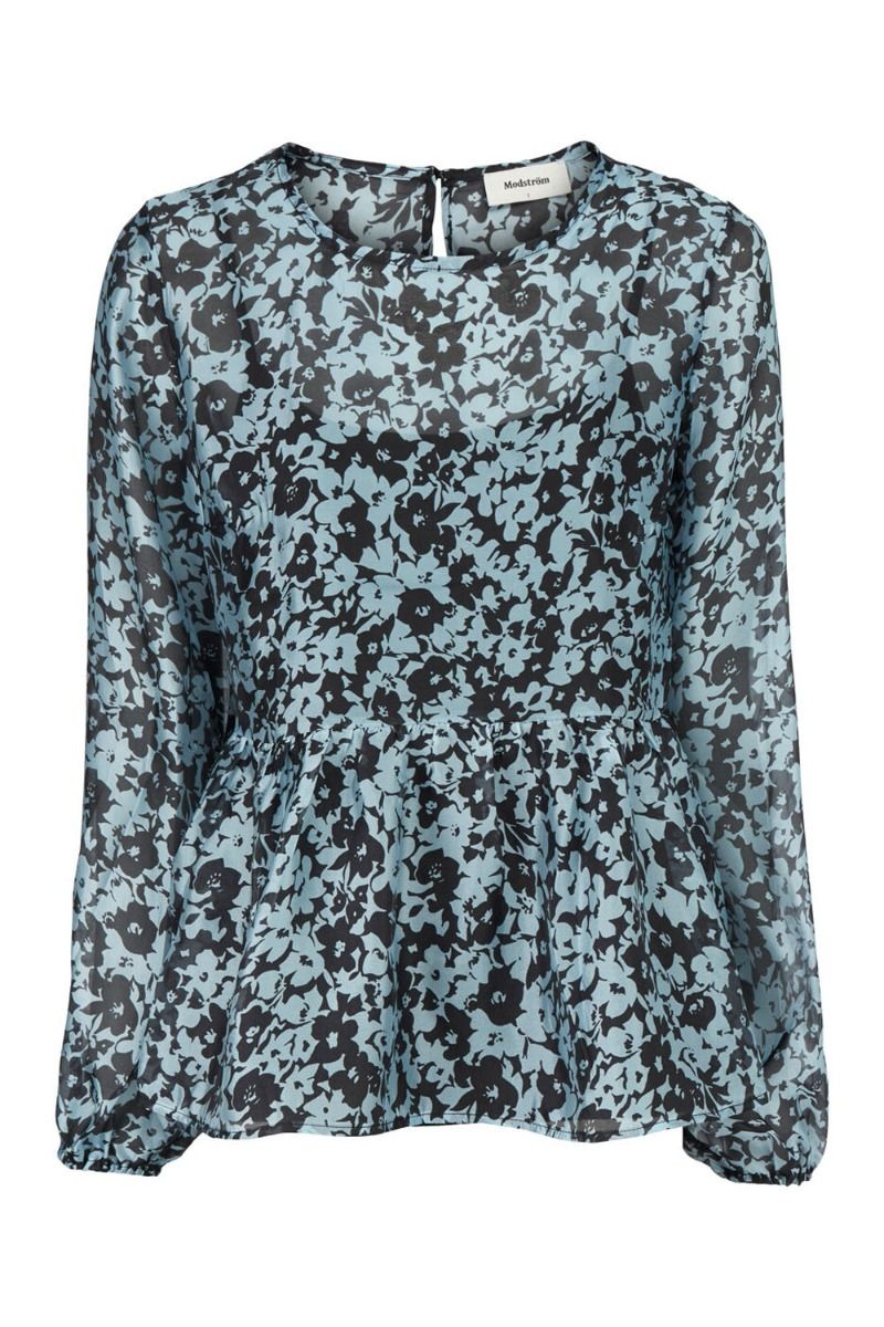 Modström - Bluse - Honny Print Top - Buttercup Blue