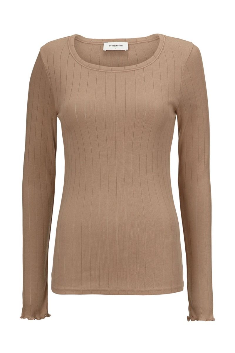 Modström - Bluse - Issy LS T-shirt - Camel Dust