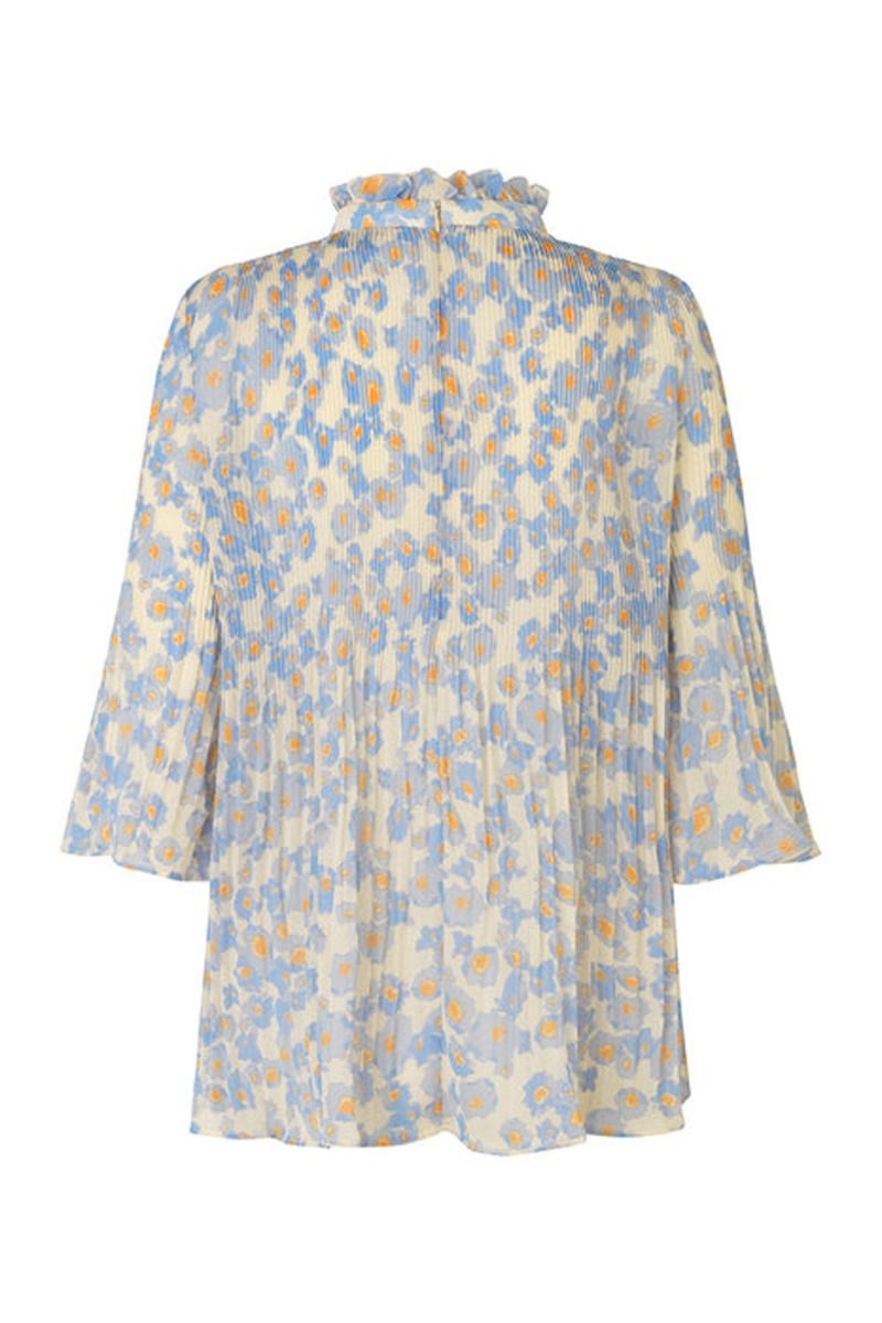 Modström - Bluse - Oyster Print Top - Aqua Flower