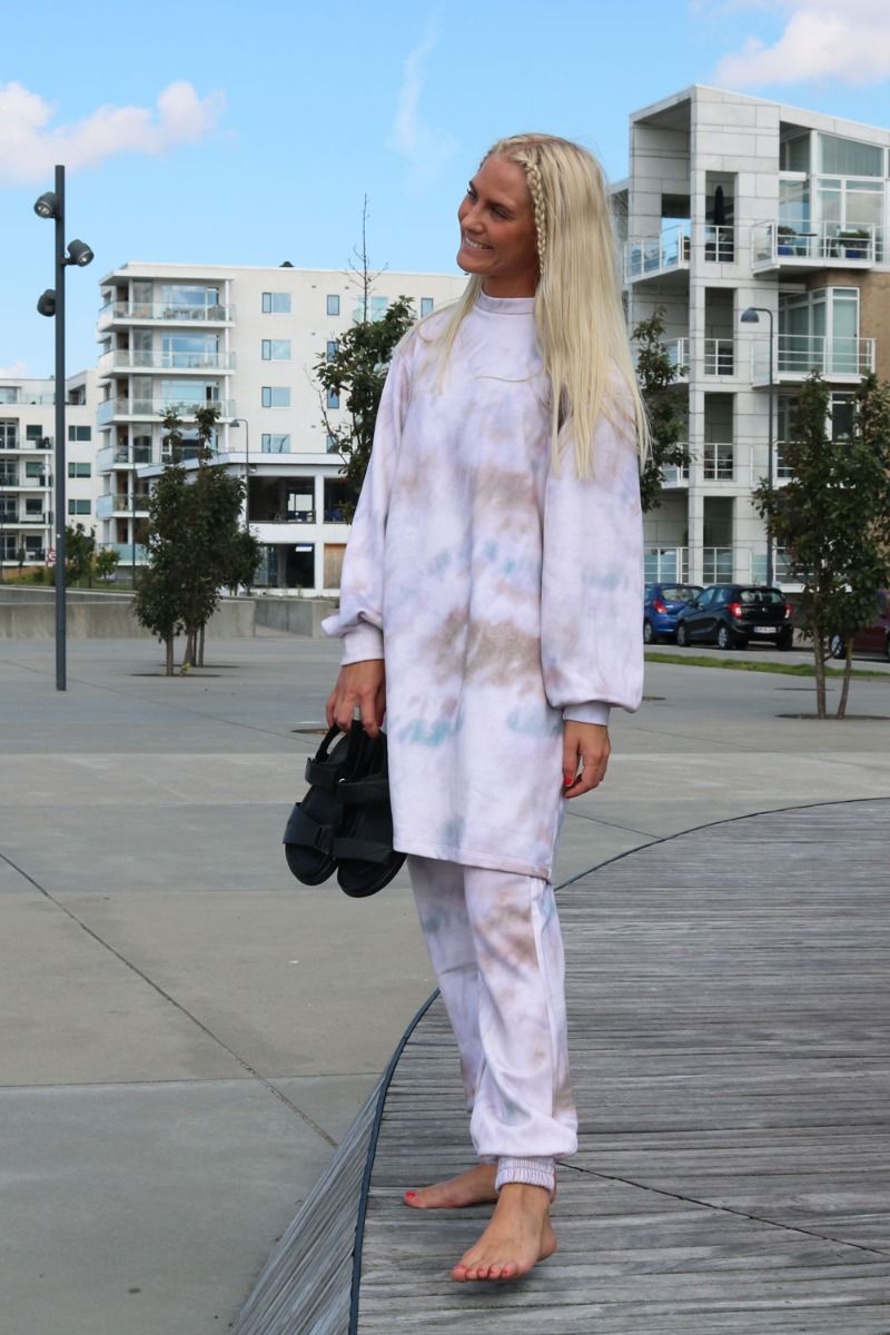 Modström - Bukser - Holly Print Pants - Sage Tie Dye