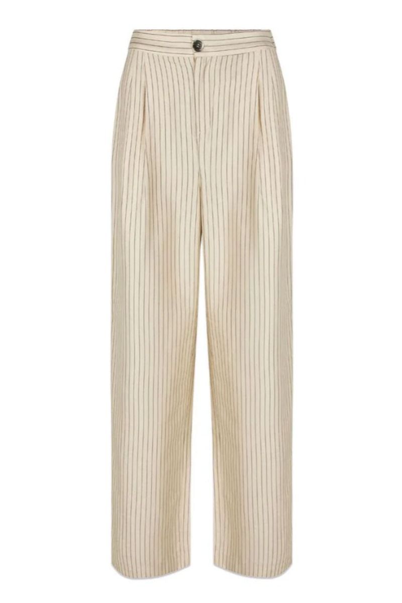 Modström - Bukser - IsabelMD Pants - Summer Sand Pinstripe