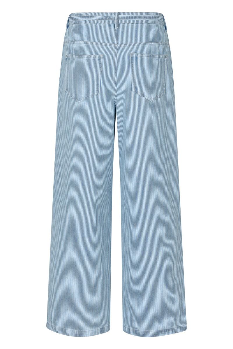 Modström - Bukser - IsoldeMD pants - Soft Blue Stripe
