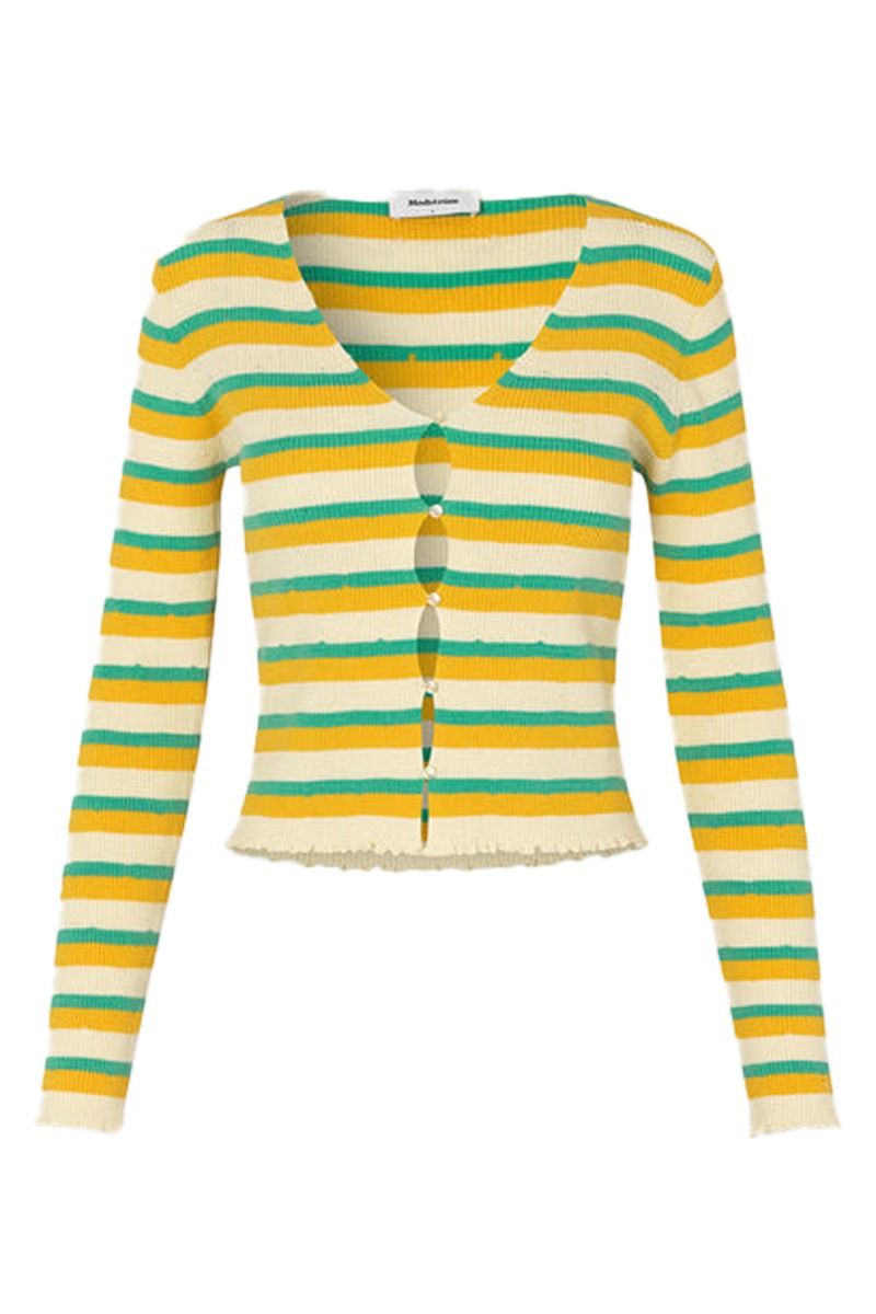 Modström - Cardigan - DorisMD Cardigan - Jade Gold Stripe
