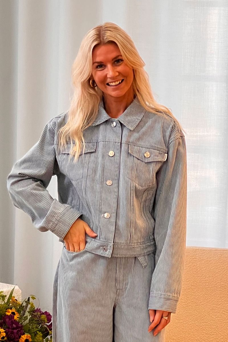 Modström - Jakke - IsoldeMD Jacket - Soft Blue Stripe