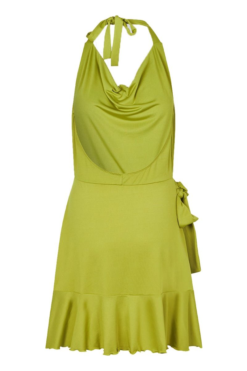 Modström - Kjole - JosefineMD Flowy Dress - Golden Lime