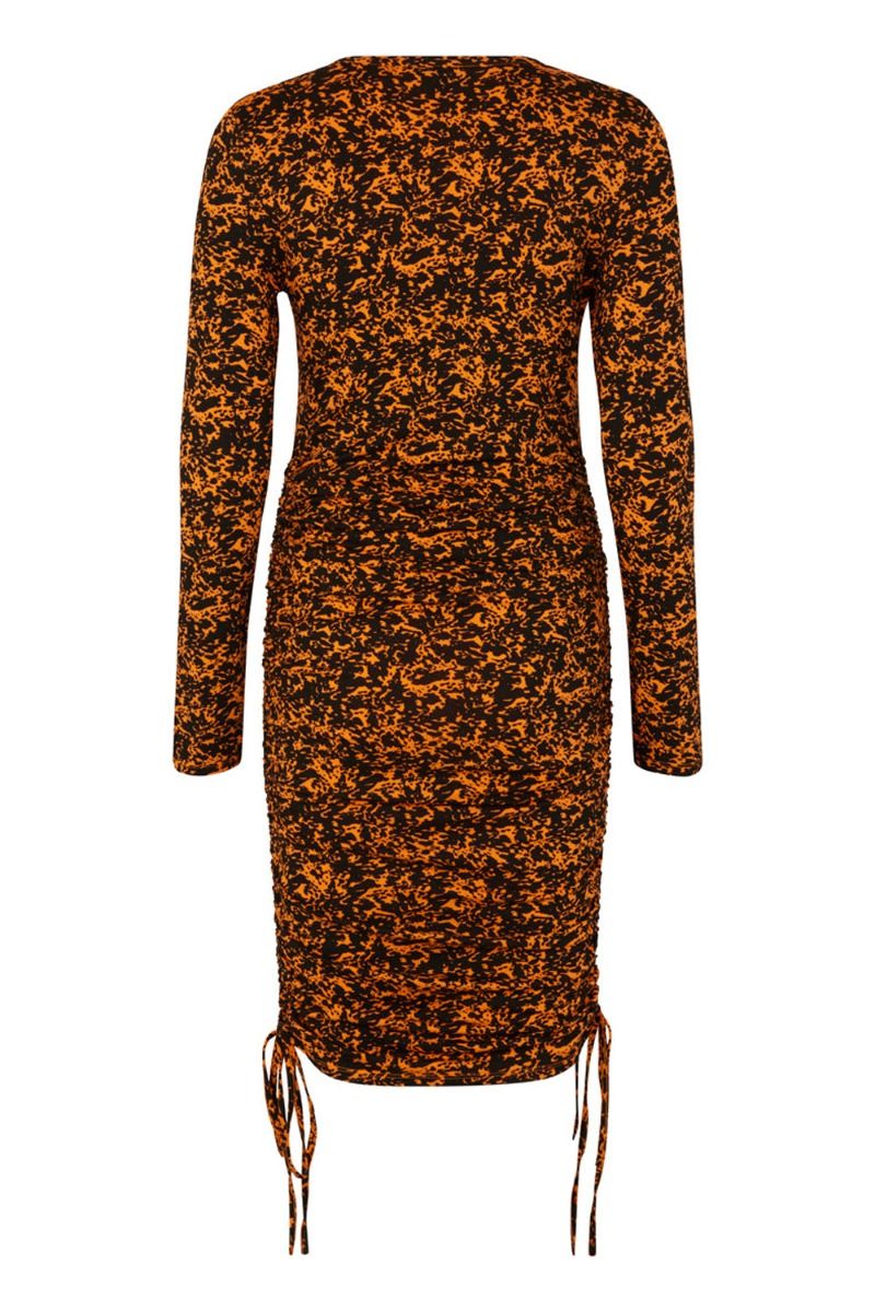 Modström - Kjole - CurtisMD Print Dress - Vibrant Orange Splash