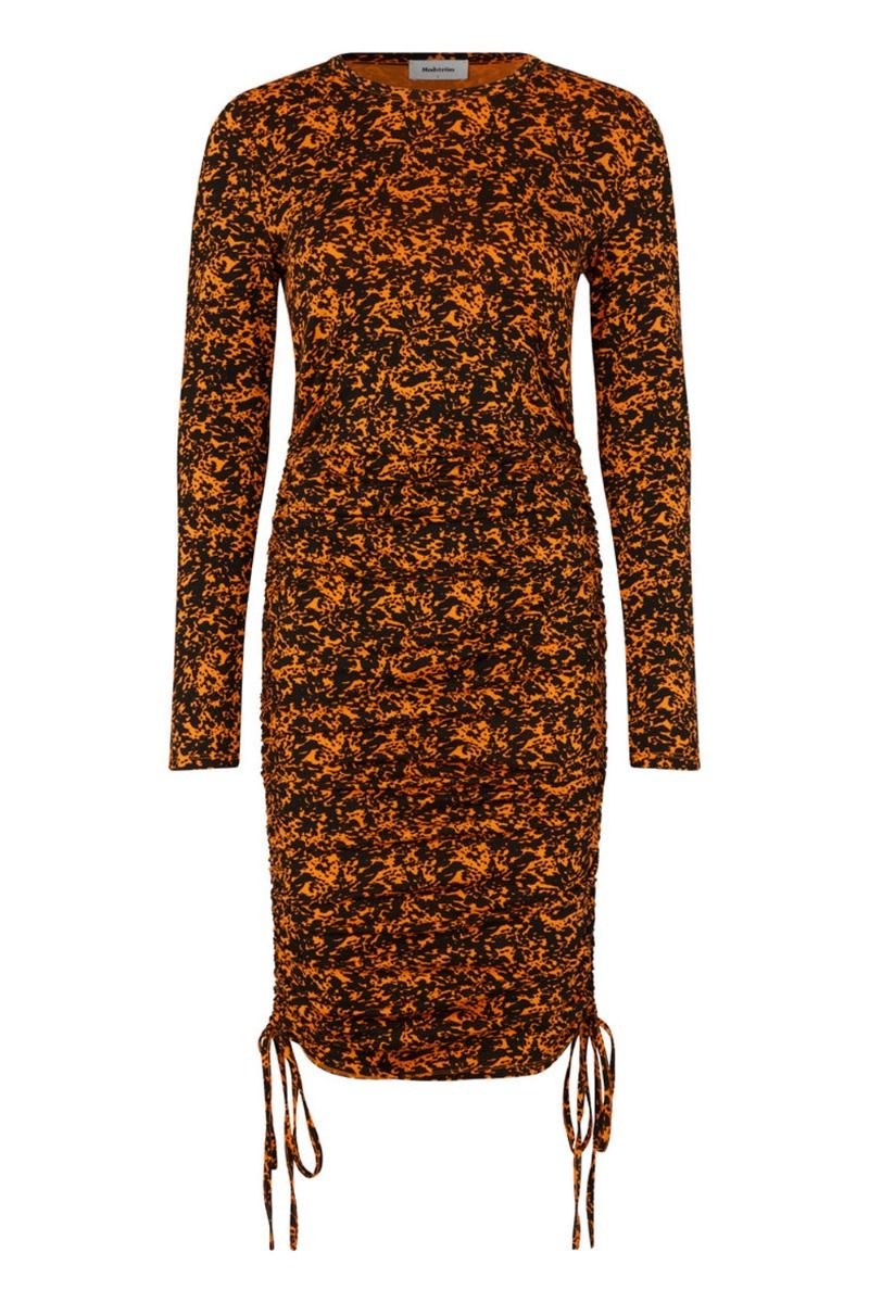 Modström - Kjole - CurtisMD Print Dress - Vibrant Orange Splash