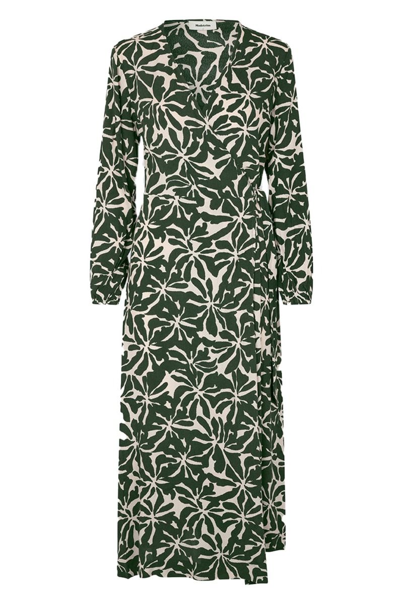 Modström - Kjole - Fern Print Wrap Dress - Ocean Fleur