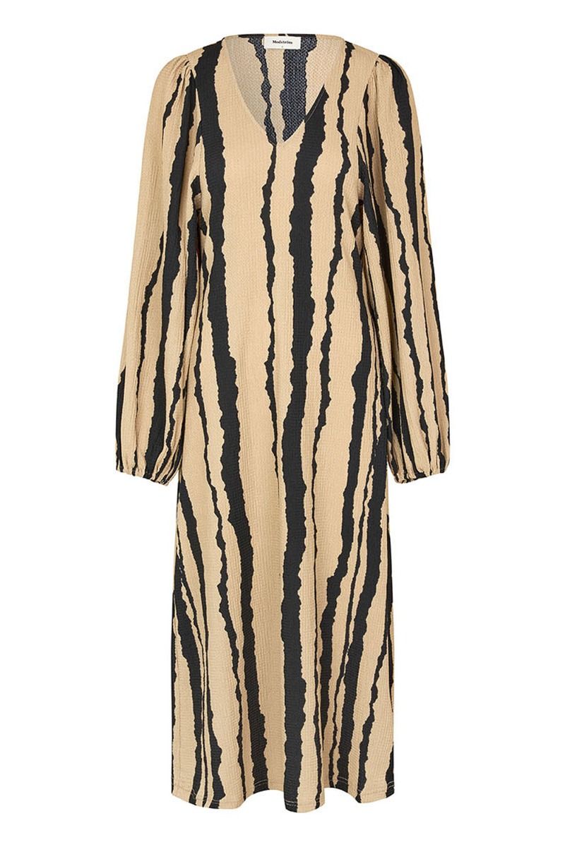 Modström - Kjole - HarlandMD Print Dress - Torn Lines