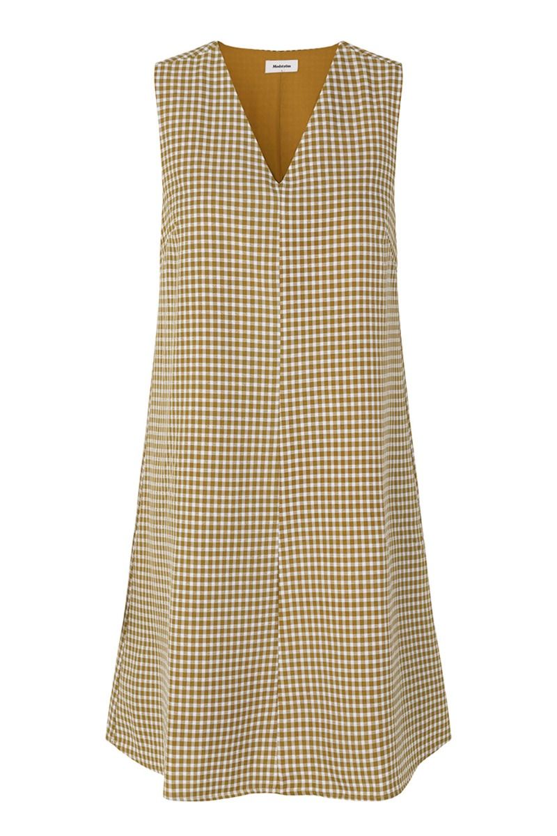 Modström - Kjole - Tenly Dress - Dark Camel Check