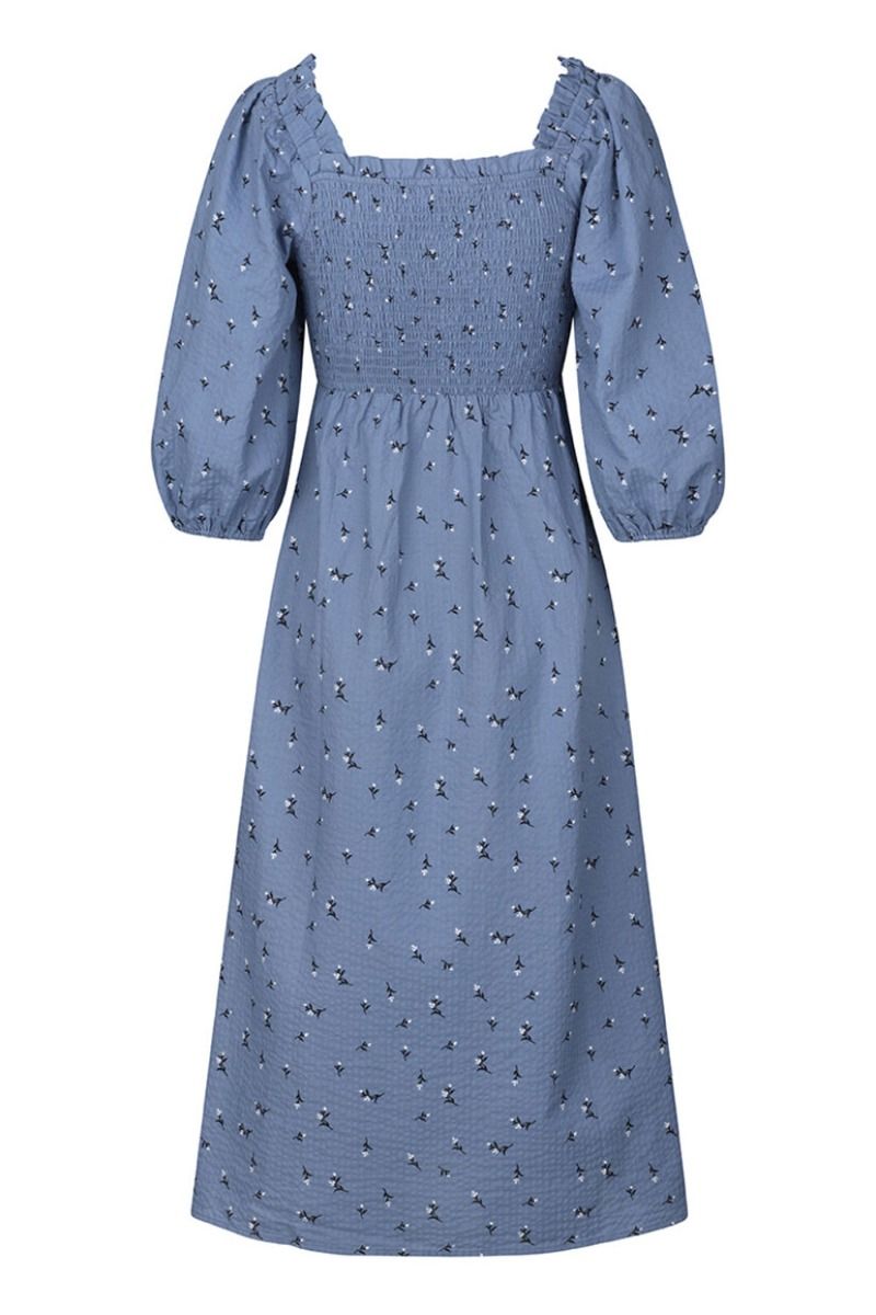 Modström - Kjole - Tinne Print Dress - Blue Mist Bloom