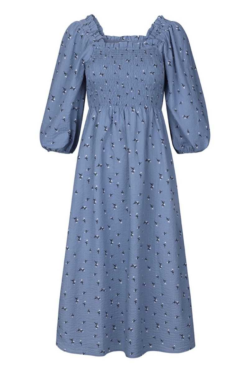 Modström - Kjole - Tinne Print Dress - Blue Mist Bloom