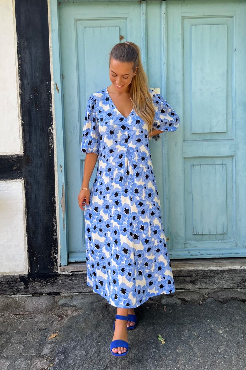 Modström - Kjole - Torah Print Dress - Blue Pearl Flower