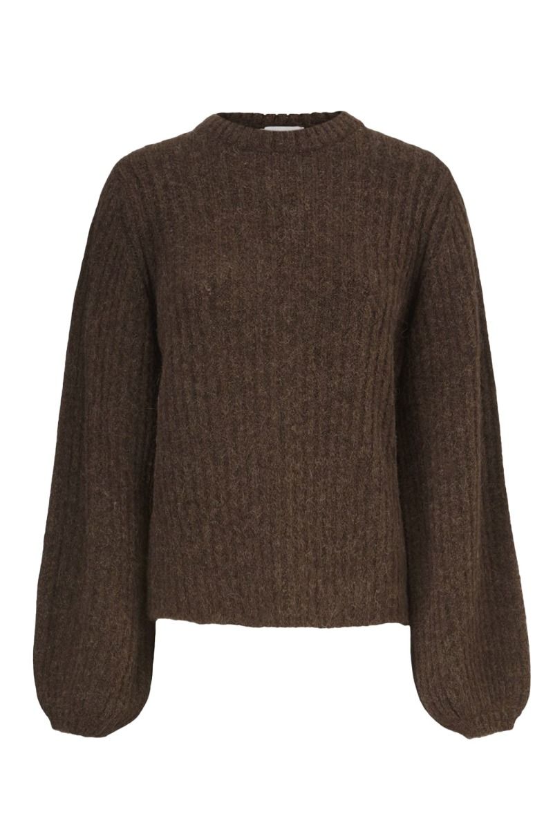 Modström - Strik - Goldie o-neck - Pecan