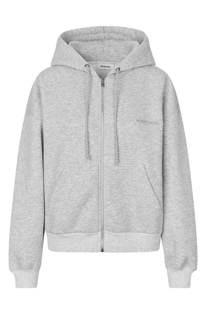 Modström - Sweat - TiaMD zip - Grey Melange