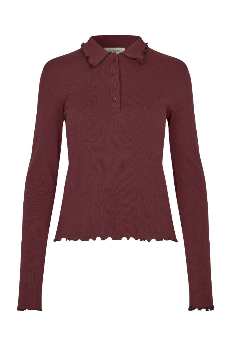 Modström - Bluse - Magdalonemd LS Polo - Andorra