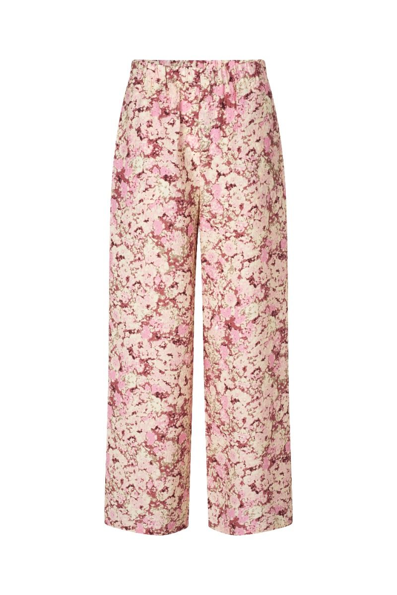 Modström - Bukser - Melia Print Pants - Pink Blossom