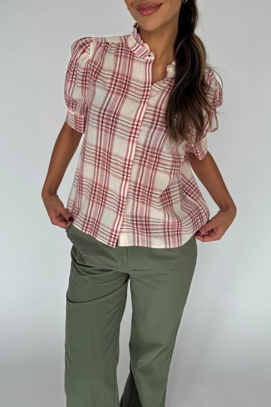 Continue - Bluse - Moe Check - Red Check