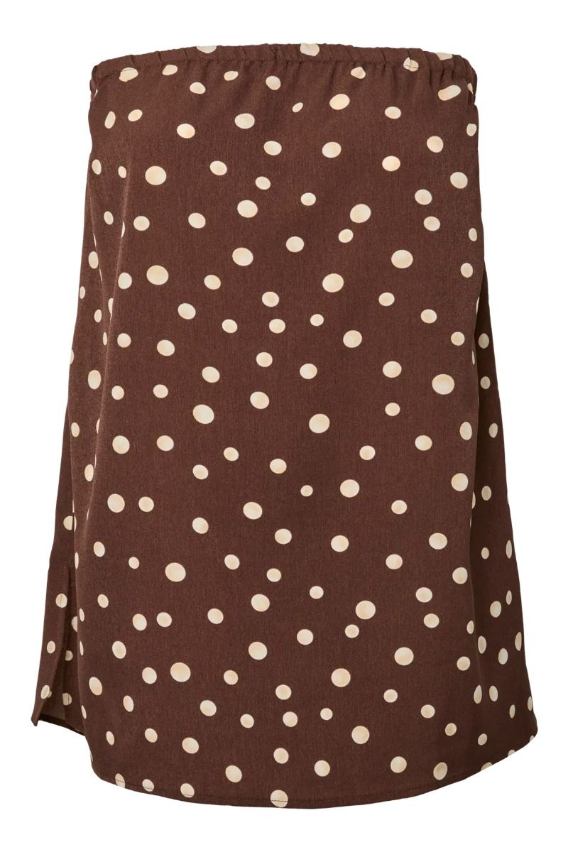Pieces - Top - Mokka Bandeau Top - Coffee Quartz Dots