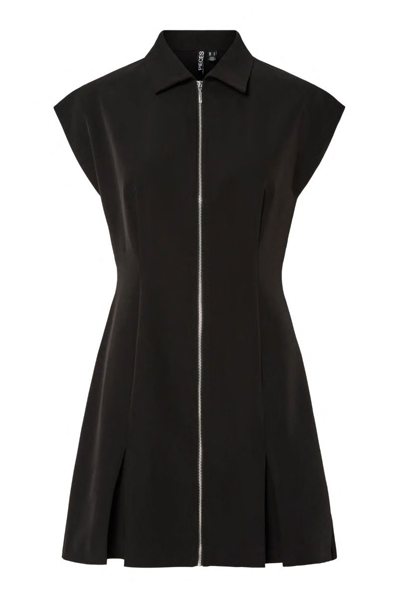 Pieces - Kjole - Morgan Sl Short Zip Dress - Black