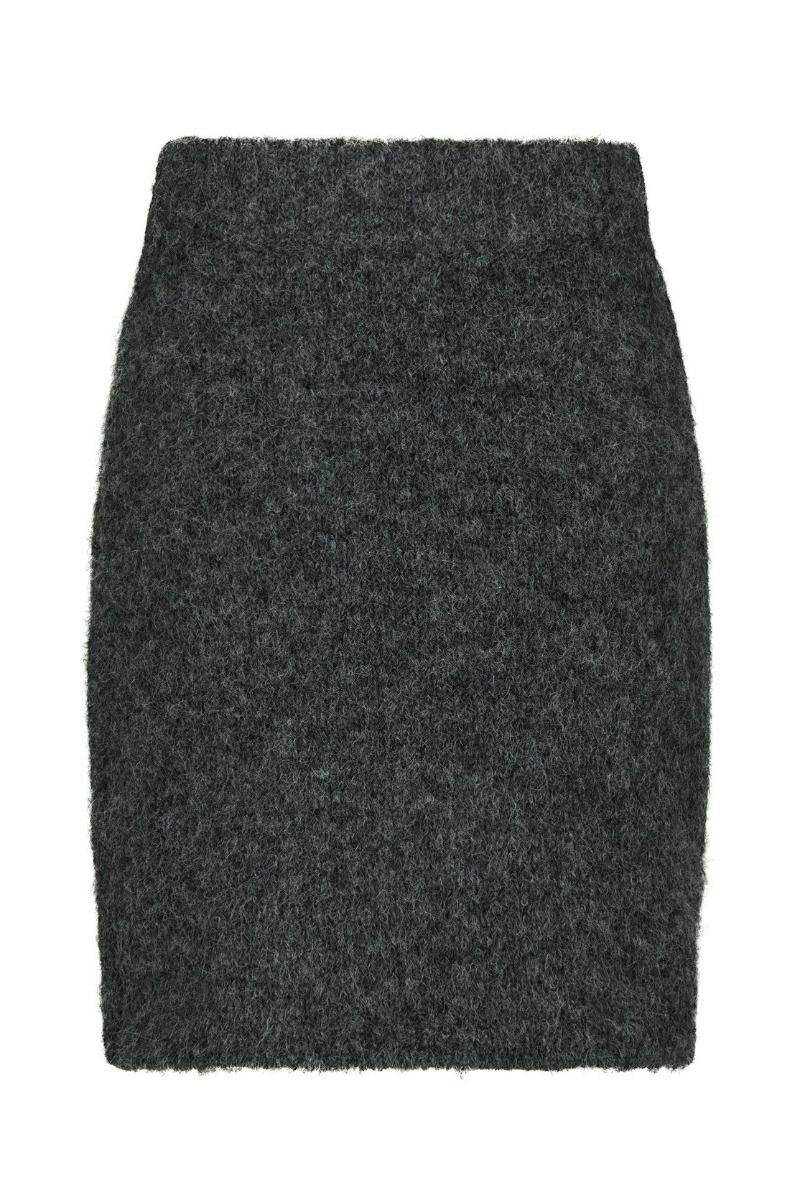 Neo Noir - Nederdel - Naria Fluffy Knit Skirt - Antracit