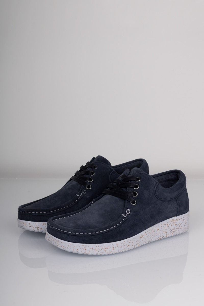 Nature - Sko - Anna - Suede Rubber Sole - Navy