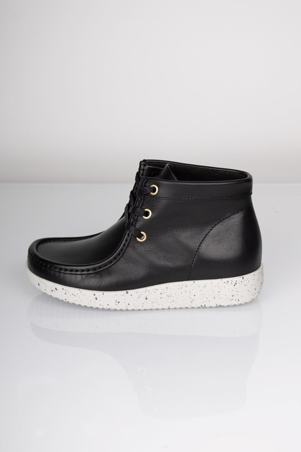 Nature - Støvler - Emma Leather - Black with Gold Metal