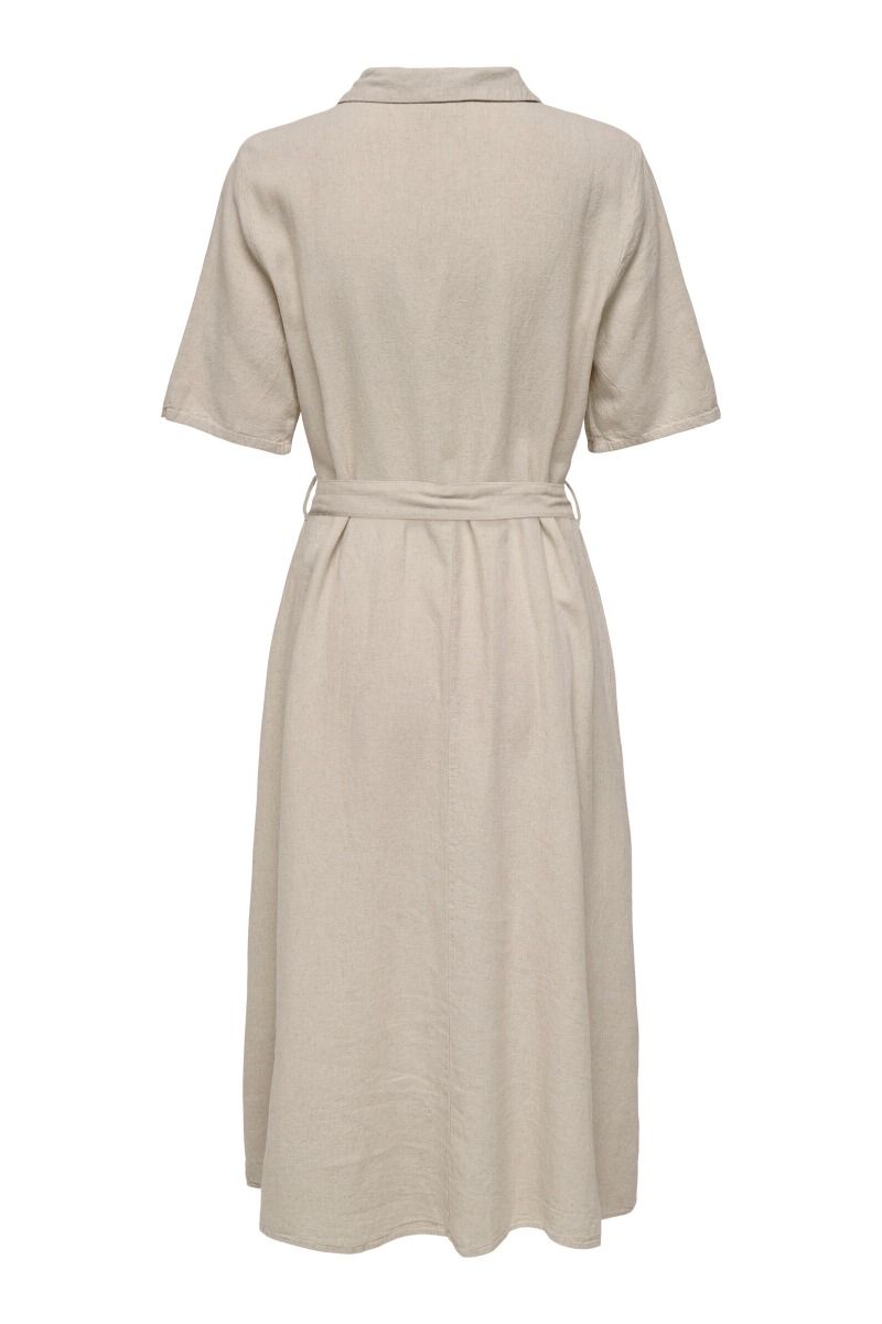 JDY - Kjole - Say 2/4 Midi Shirt Dress - Oatmeal