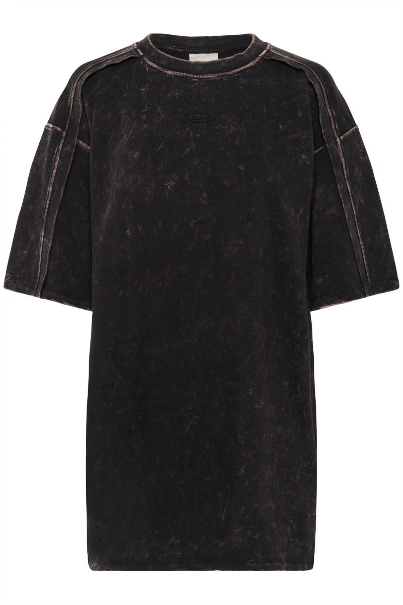 Gestuz - T-shirt - Neia OZ Tee - Black Brown Washed