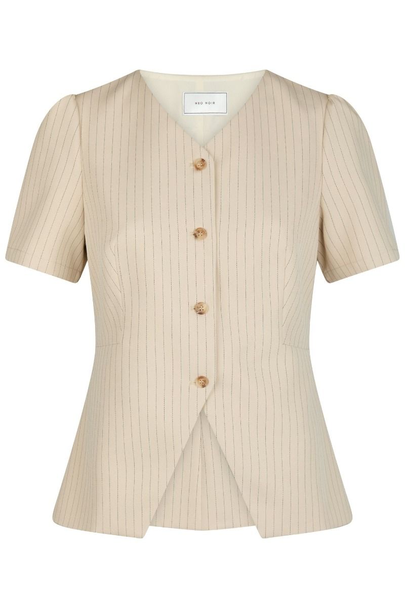 Neo Noir - Bluse - Jules Pinstriped Blouse - Sand