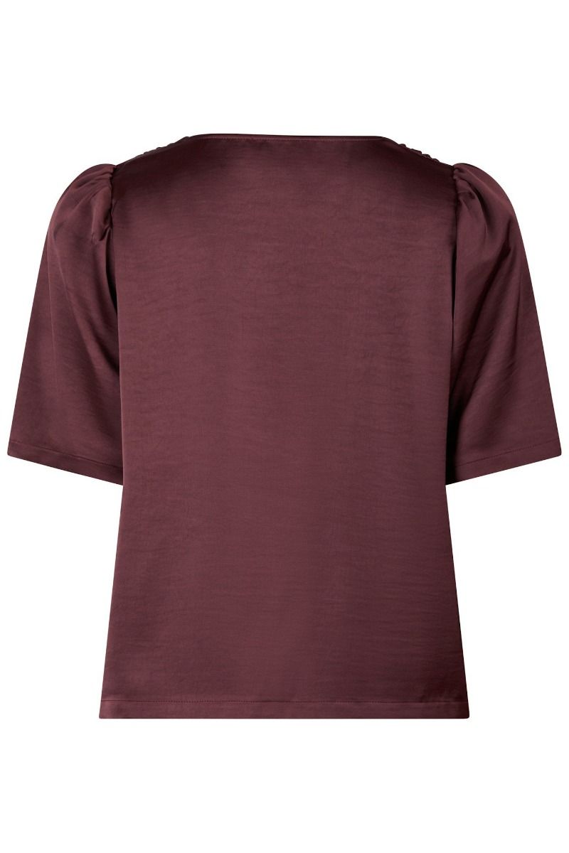 Neo Noir - Bluse - Largo Heavy Sateen Blouse - Burgundy