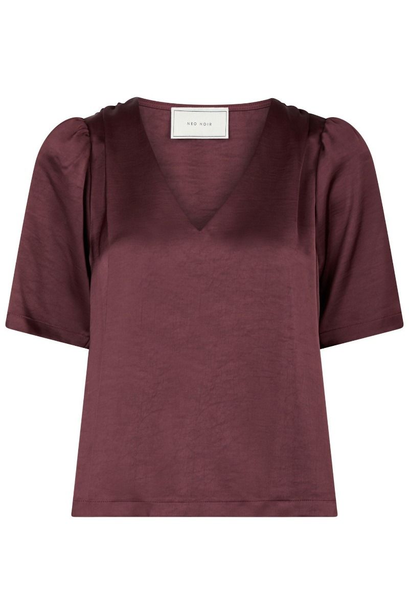 Neo Noir - Bluse - Largo Heavy Sateen Blouse - Burgundy
