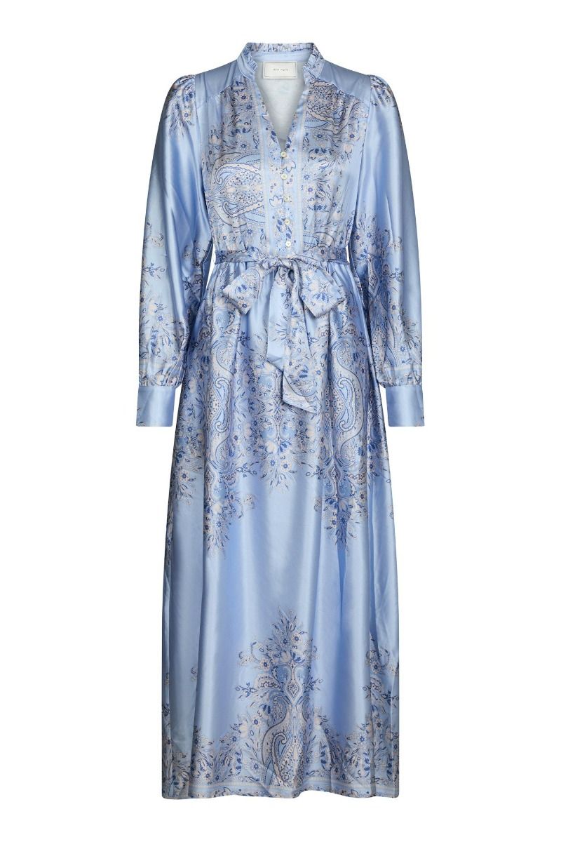 Neo Noir - Kjole - Nova Paisley Border Dress - Light Blue